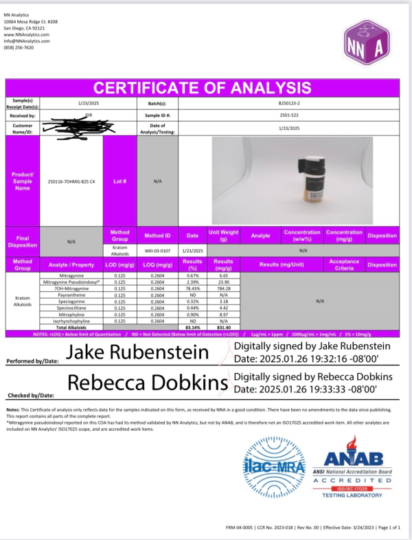 7OH Powder Labs 78.43% – Pseudo 2.39%